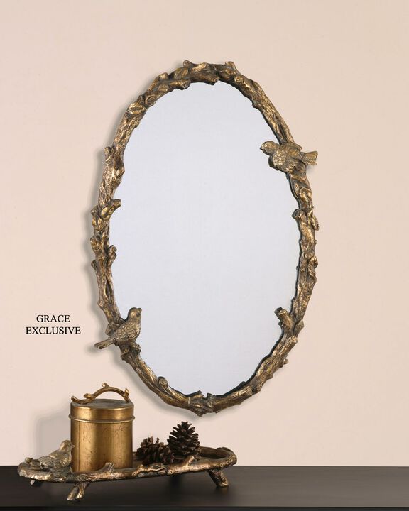 Uttermost Paza Oval Vine Gold Mirror